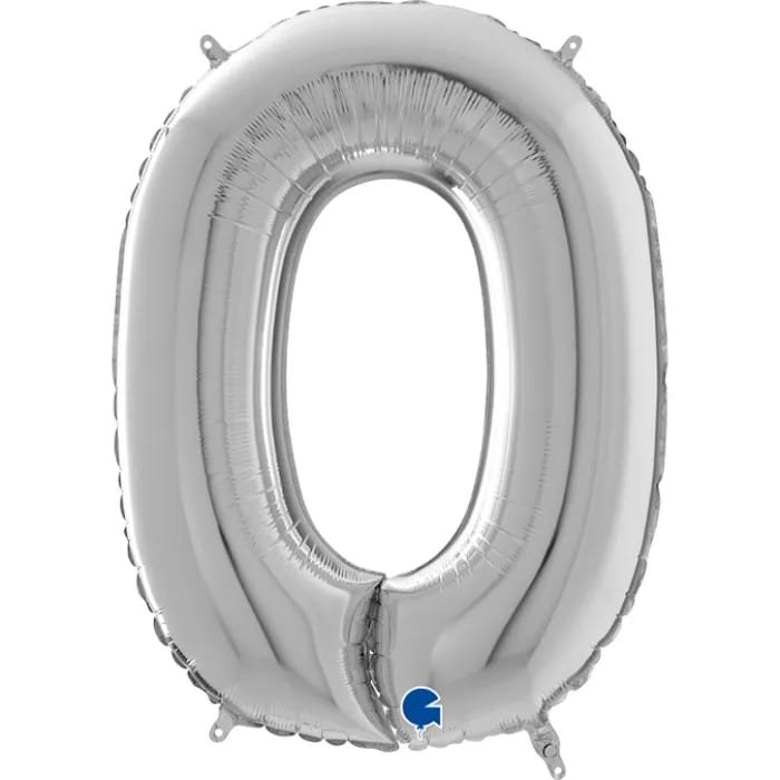 Číslo fólie nula , barva stříbrná, 102 cm